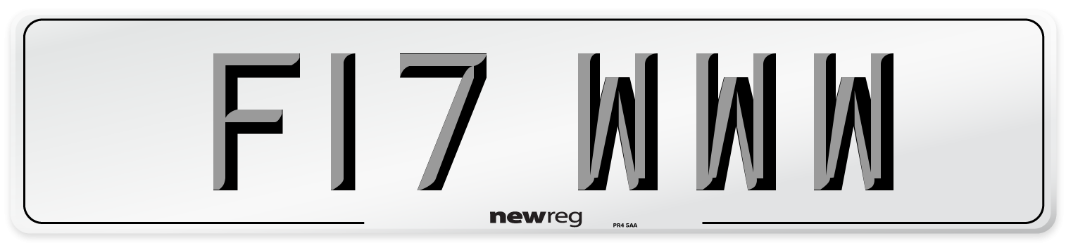 F17 WWW Number Plate from New Reg